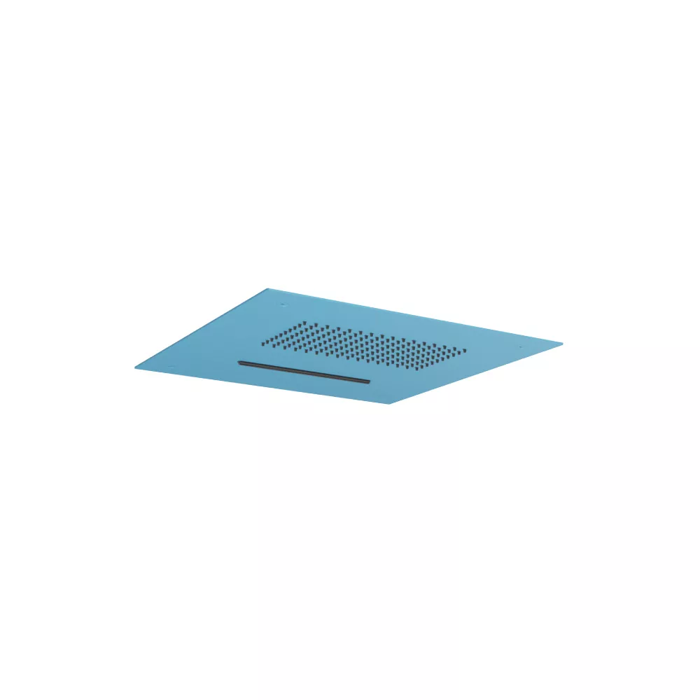 Sky Blue 15" Stainless Steel Flush Mount Rainhead With Cascade Waterfall material