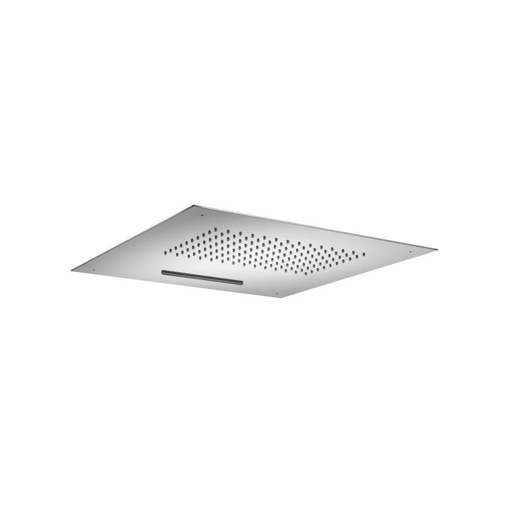 Chrome 20" Stainless Steel Flush Mount Rainhead With Cascade Waterfall material