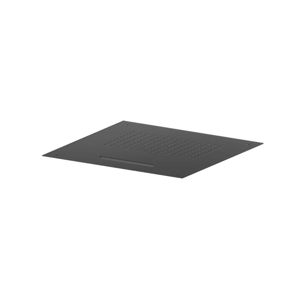 Gloss Black 20" Stainless Steel Flush Mount Rainhead With Cascade Waterfall material
