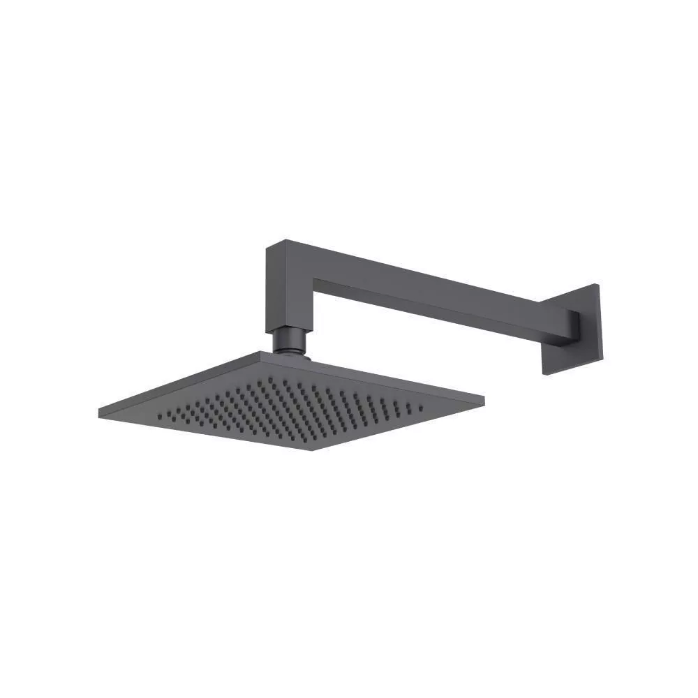 Dark Grey 8" Solid Brass Showerhead / Rainhead With 12" Wall Mount Shower Arm material
