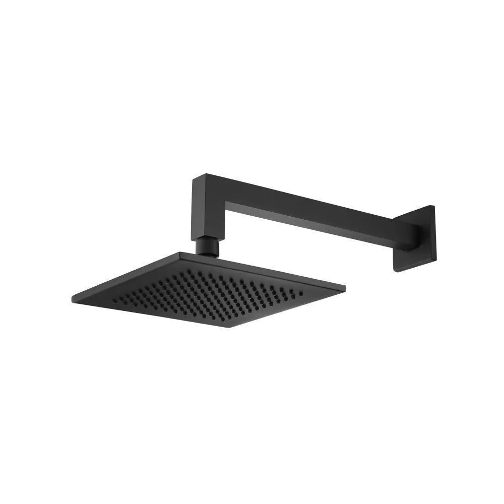 Matte Black 8" Solid Brass Showerhead / Rainhead With 12" Wall Mount Shower Arm material