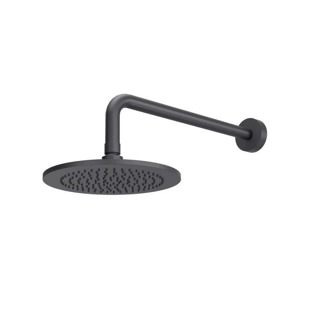 Dark Grey 8" Solid Brass Showerhead / Rainhead With 12" Wall Mount Shower Arm material