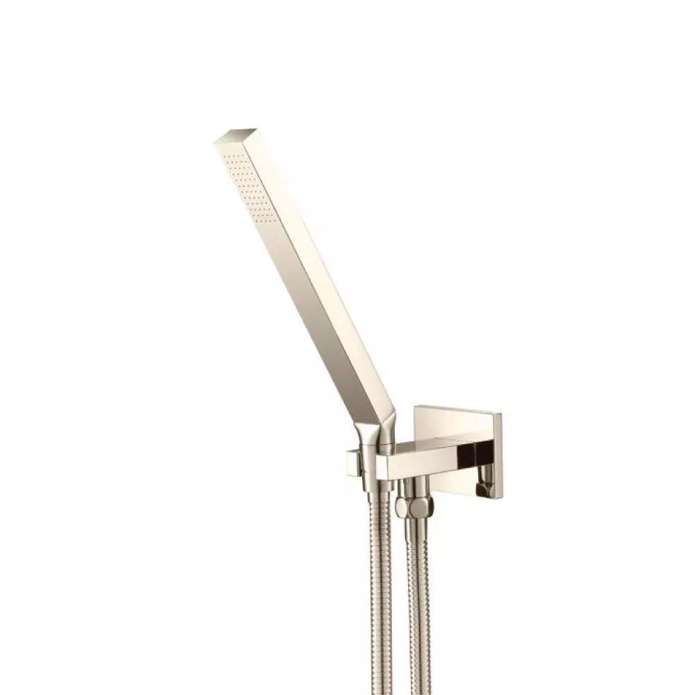 Polished Nickel PVD Hand Shower Set With Wall Elbow, Holder and Hose material