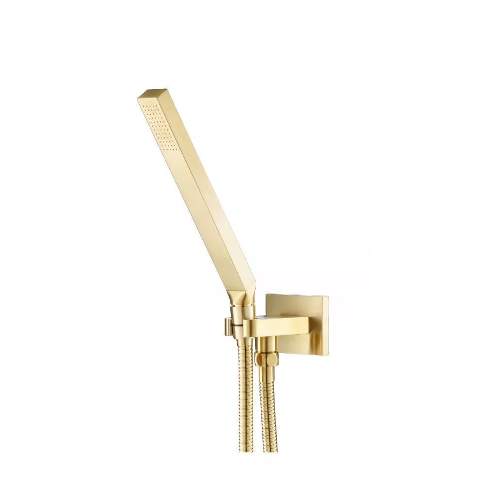 Satin Brass PVD Hand Shower Set With Wall Elbow, Holder and Hose material