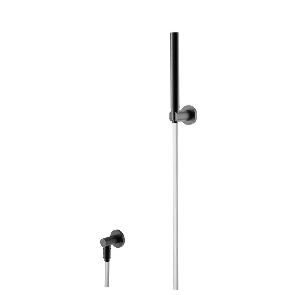 Gloss Black Hand Shower Set With Wall Elbow, Holder and Hose material