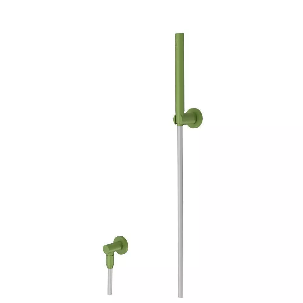 Green Hand Shower Set With Wall Elbow, Holder and Hose material