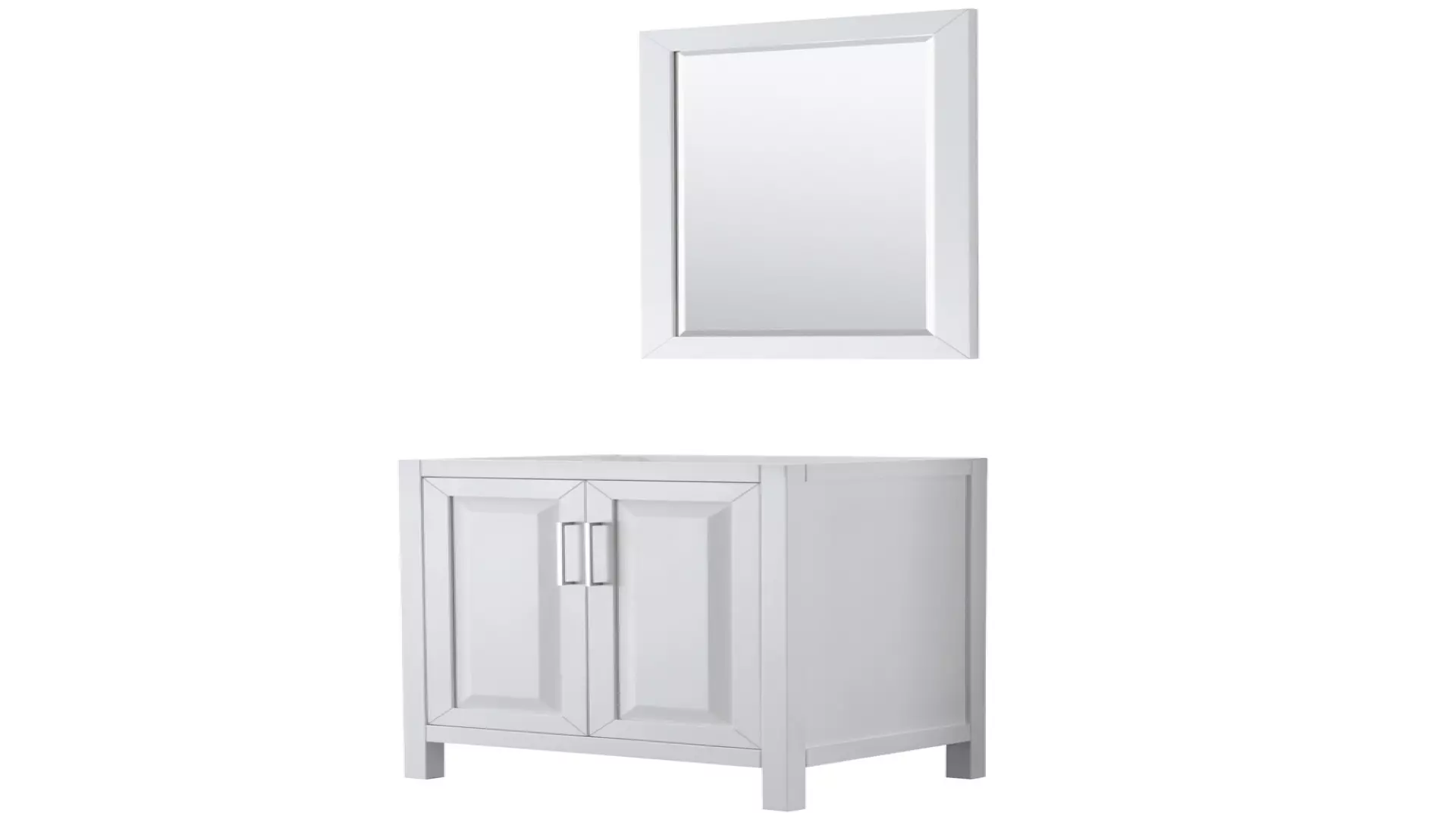 Daria 30 Inch Single Bathroom Vanity in White, No Countertop, No Sink, and 24 Inch Mirror material
