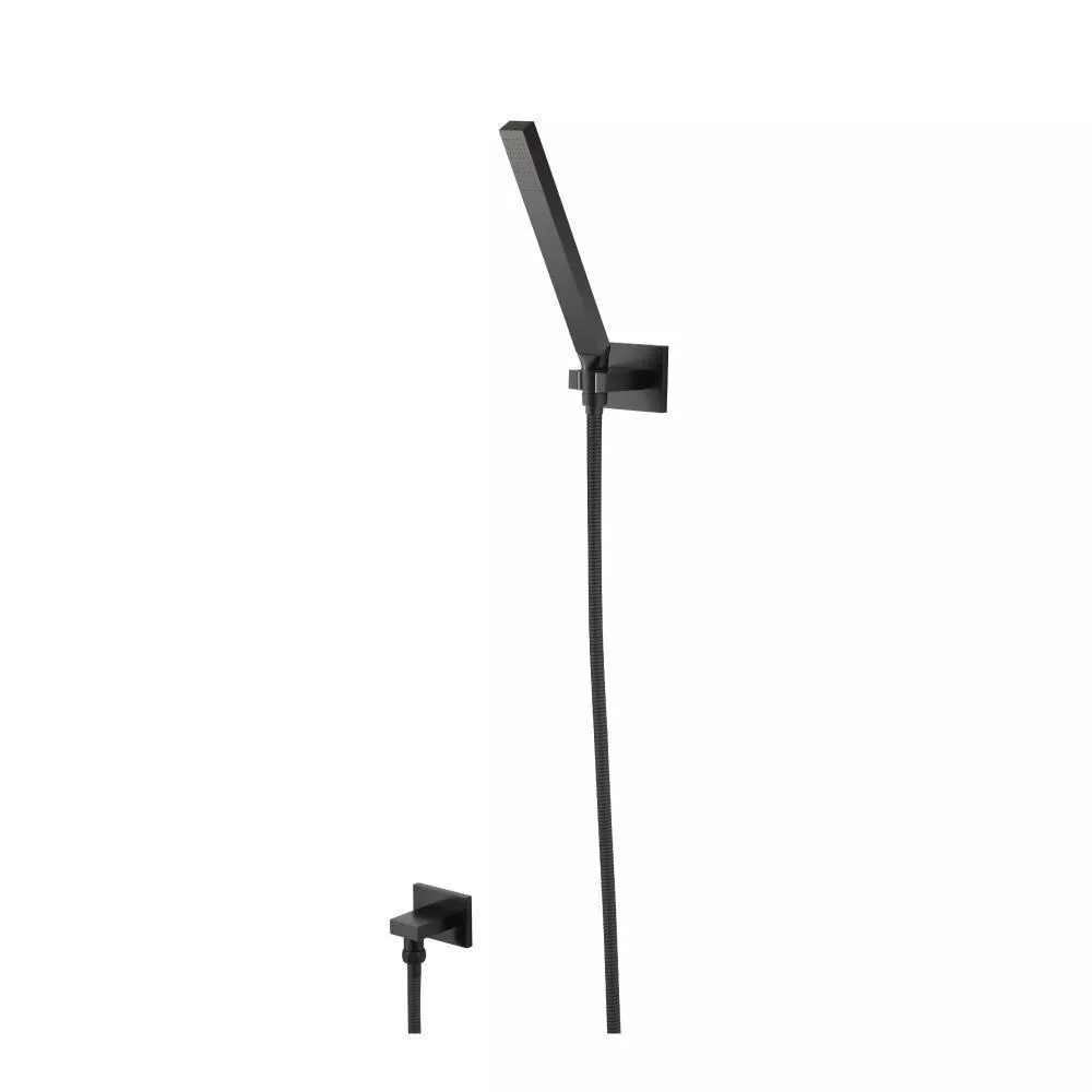 Matte Black Hand Shower Set With Wall Elbow, Holder and Hose material