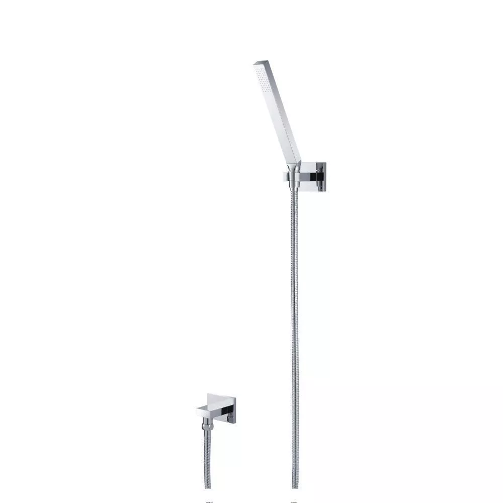 Polished Nickel PVD Hand Shower Set With Wall Elbow, Holder and Hose material