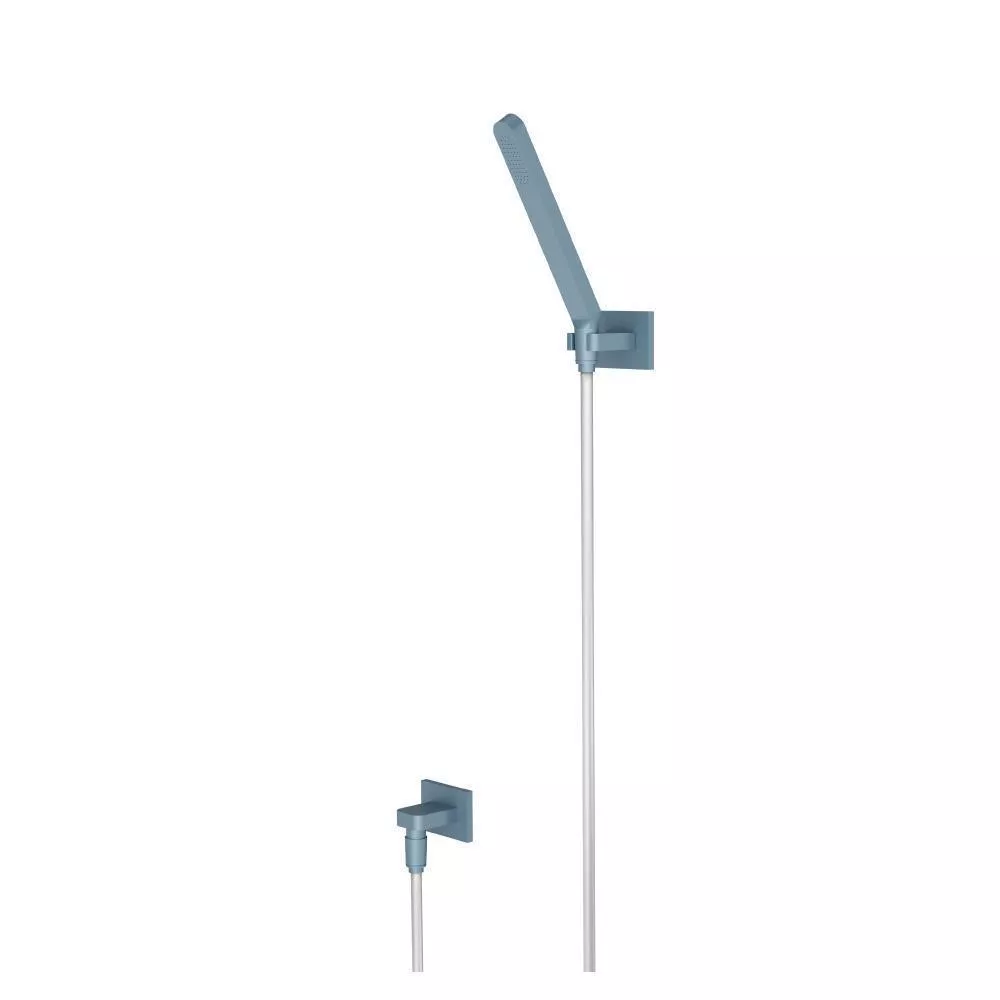 Blue Platinum Hand Shower Set With Wall Elbow, Holder and Hose material