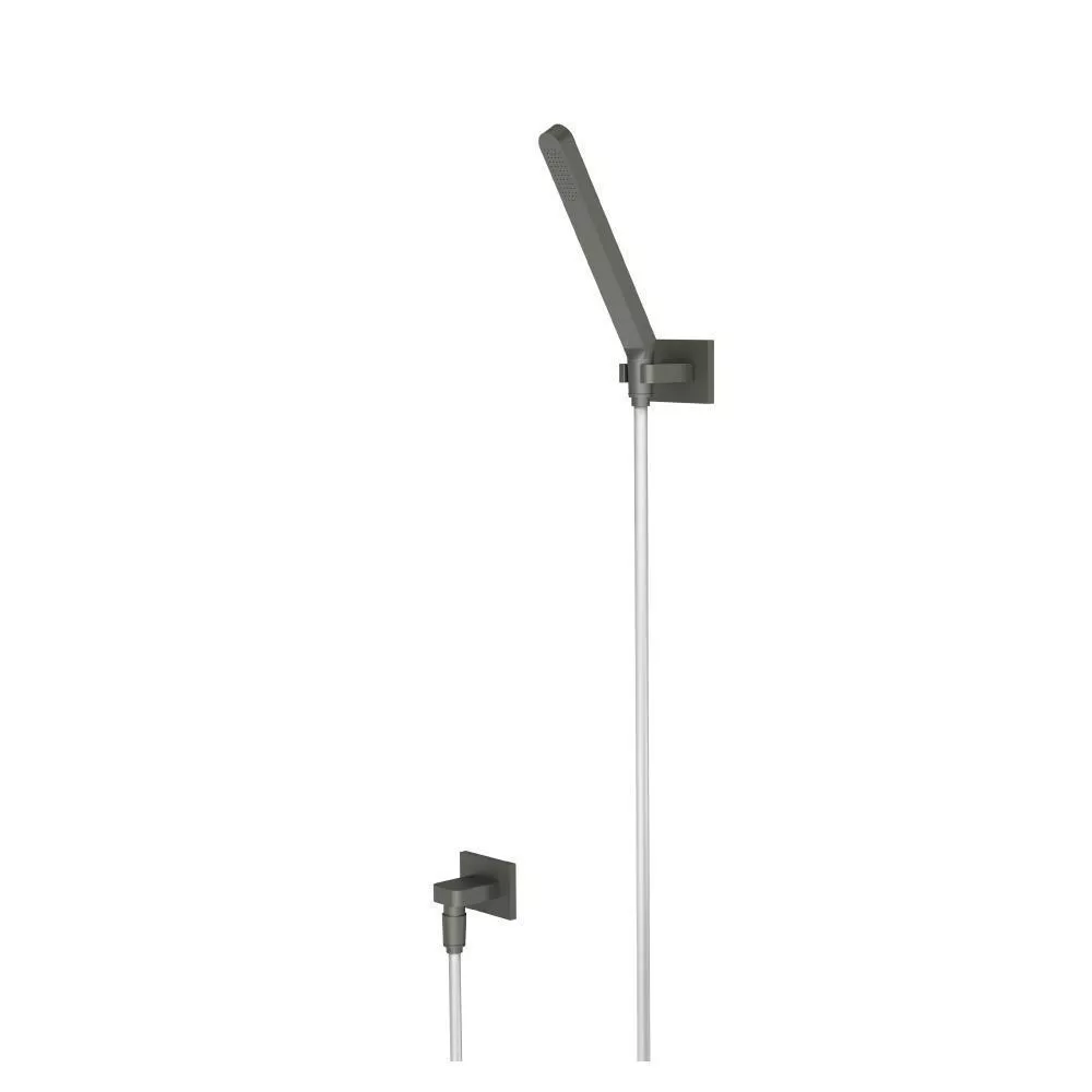 Dark Green Hand Shower Set With Wall Elbow, Holder and Hose material