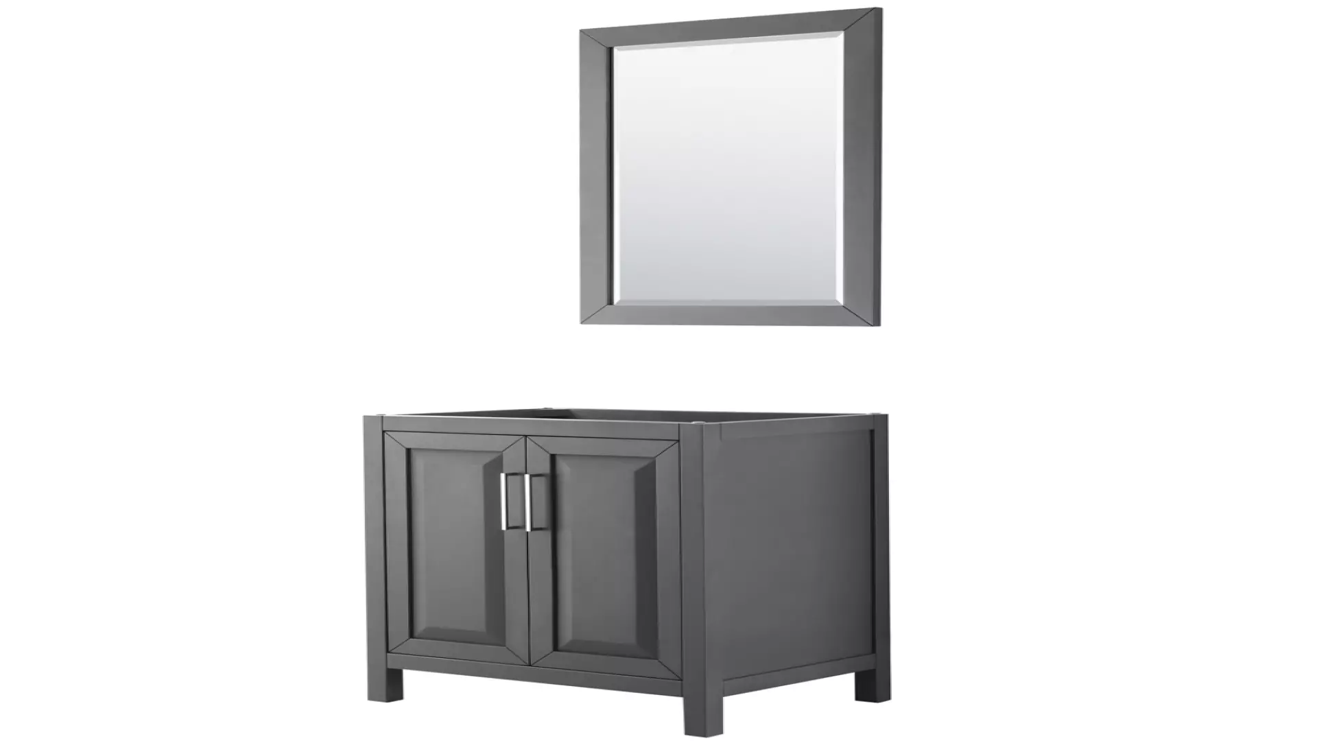 Daria 30 Inch Single Bathroom Vanity in Dark Gray, No Countertop, No Sink, and 24 Inch Mirror material