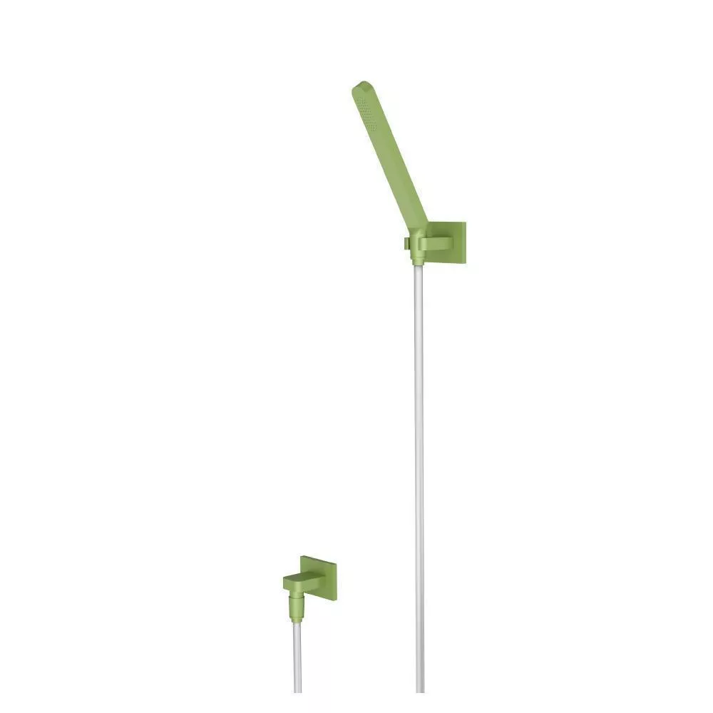 Green Hand Shower Set With Wall Elbow, Holder and Hose material