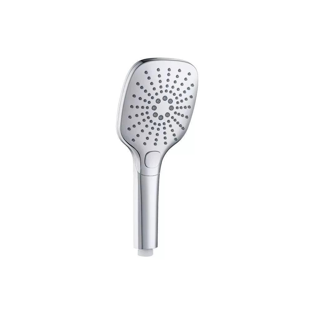 Chrome 3-Function ABS Hand Held Shower Head - 125mm material