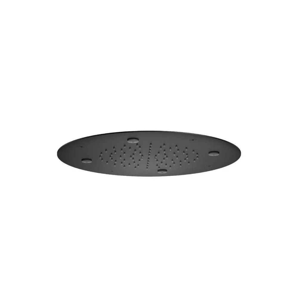 Matte Black 15" Stainless Steel Flush Mount Rainhead With Mist Flow material