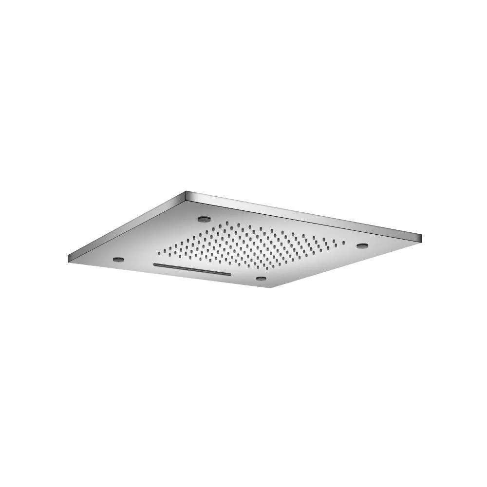 Chrome 20" Stainless Steel Flush Mount Rainhead With Cascade Waterfall & Mist Flow material