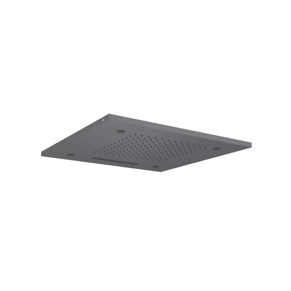 Rock Grey 20" Stainless Steel Flush Mount Rainhead With Cascade Waterfall & Mist Flow material
