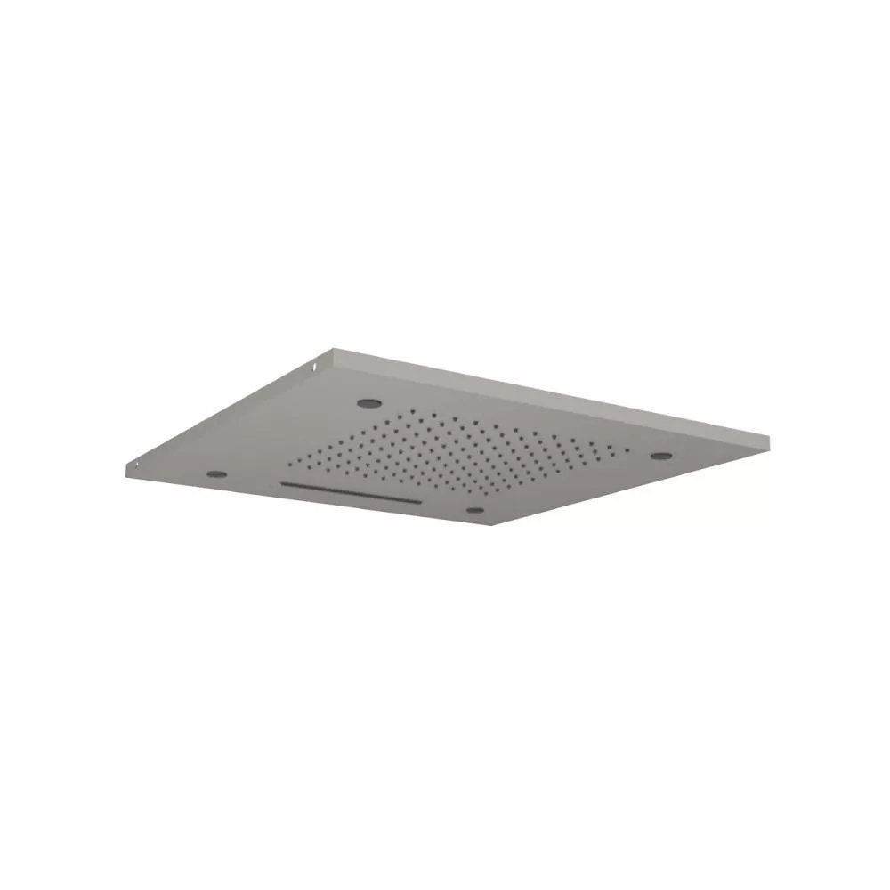 Steel Grey 20" Stainless Steel Flush Mount Rainhead With Cascade Waterfall & Mist Flow material