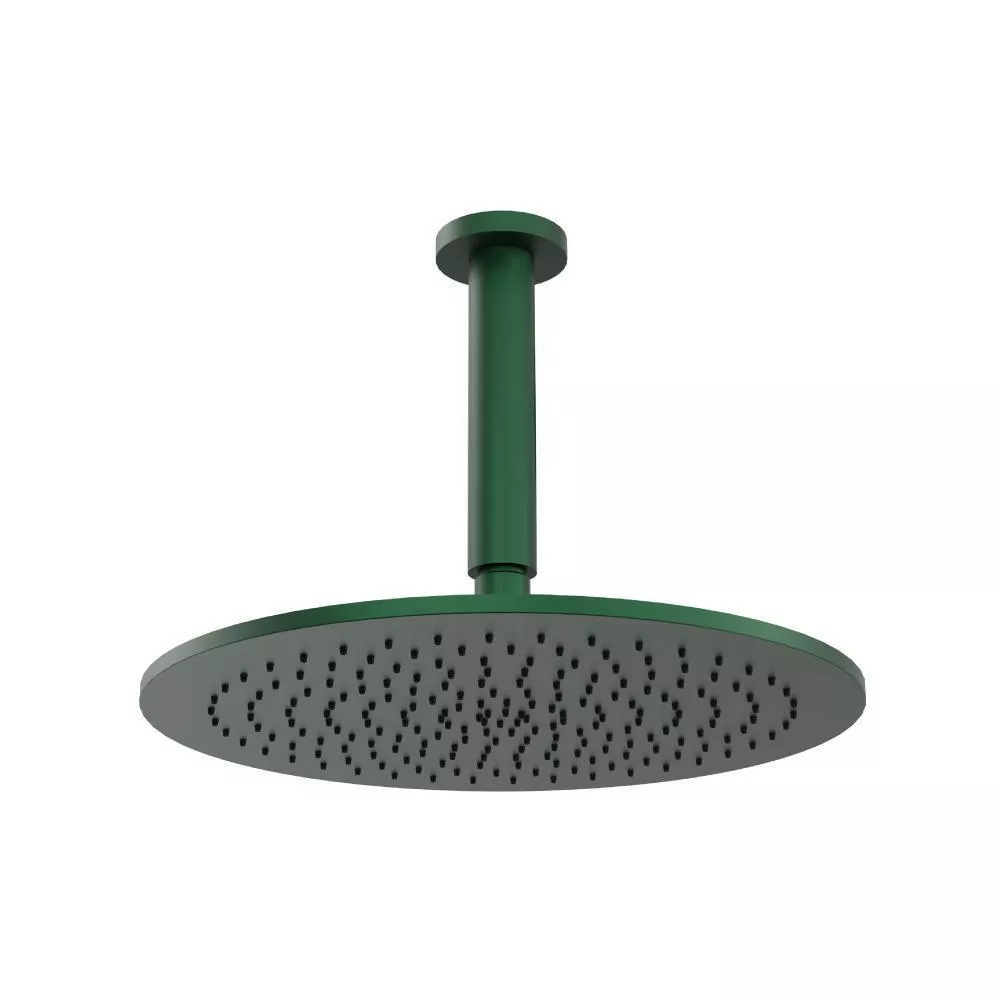 Leaf Green 12" Rain Head with 6" Ceiling Mount Arm material