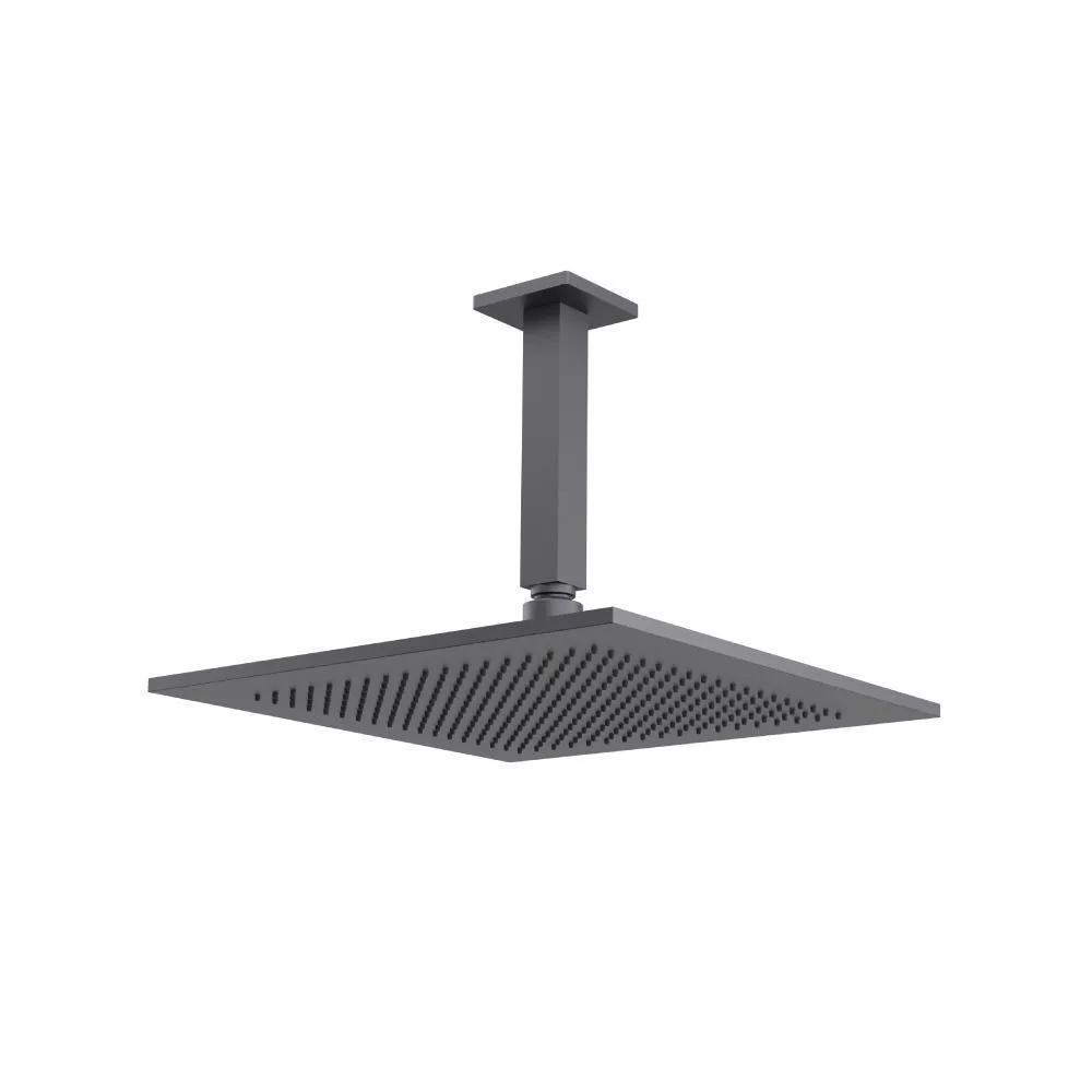 Dark Grey 12" Rain Head with 6" Ceiling Mount Arm material