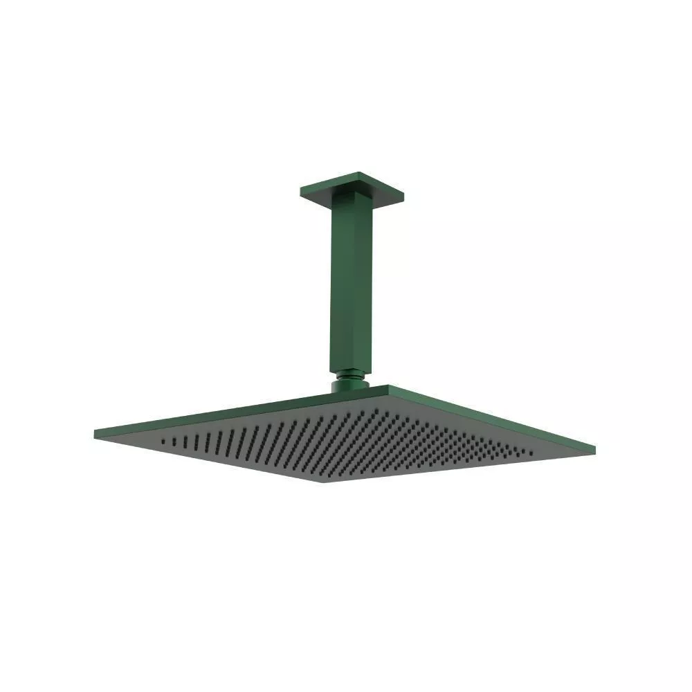 Leaf Green 12" Rain Head with 6" Ceiling Mount Arm material
