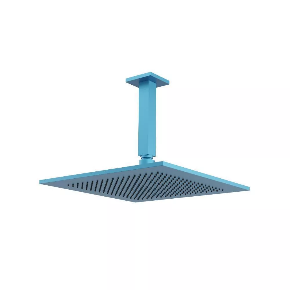 Sky Blue 12" Rain Head with 6" Ceiling Mount Arm material