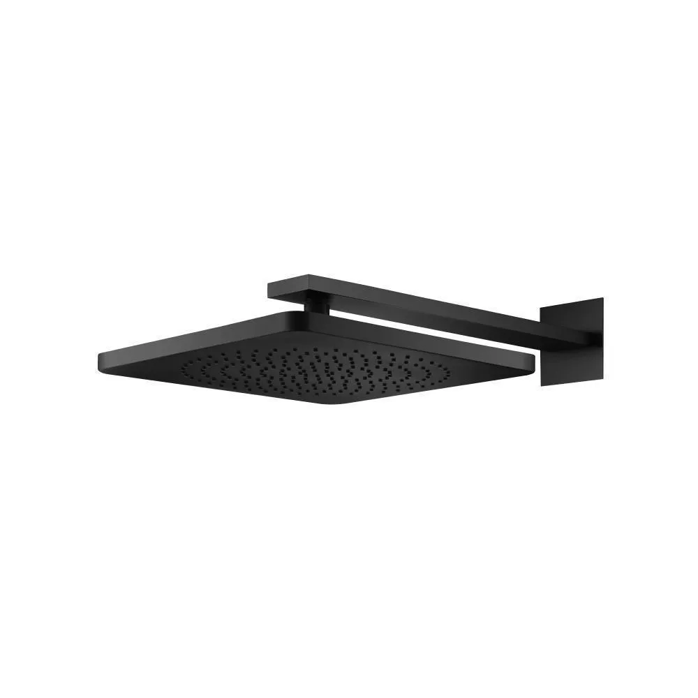 Matte Black 12" Rain Head with 16" Arm material