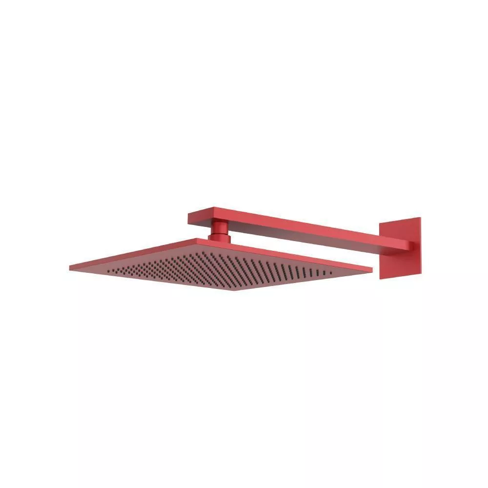 Deep Red 12" Rain Head with 16" Arm material