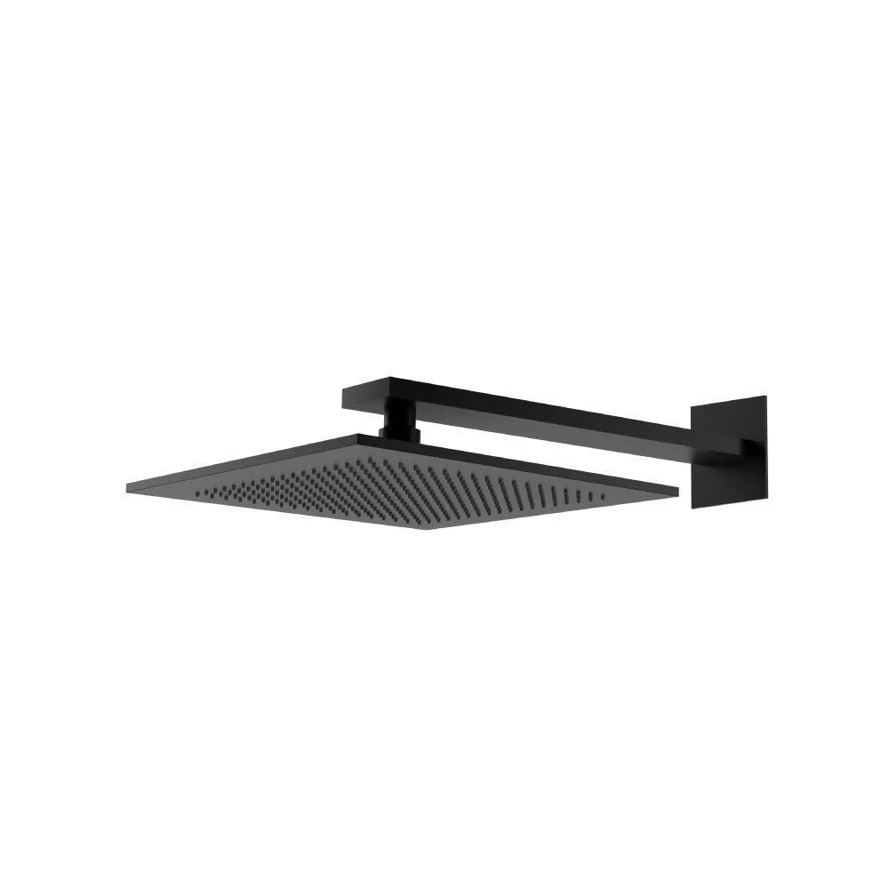 Gloss Black 12" Rain Head with 16" Arm material