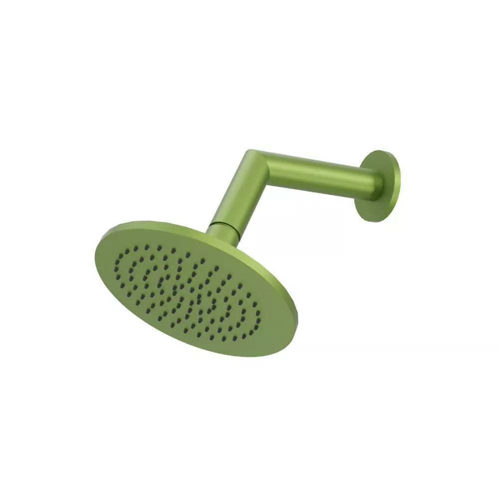 Green 6" Rain Head with 7" Arm material