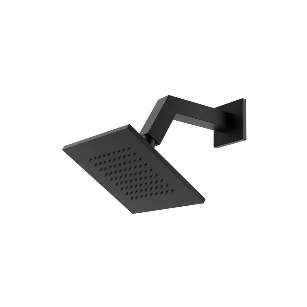 Gloss Black 6" Rain Head with 7" Arm material