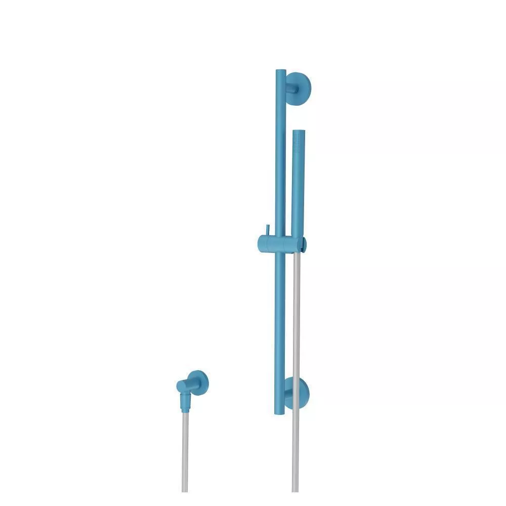 Sky Blue Hand Shower Set with Slide Bar and Elbow material
