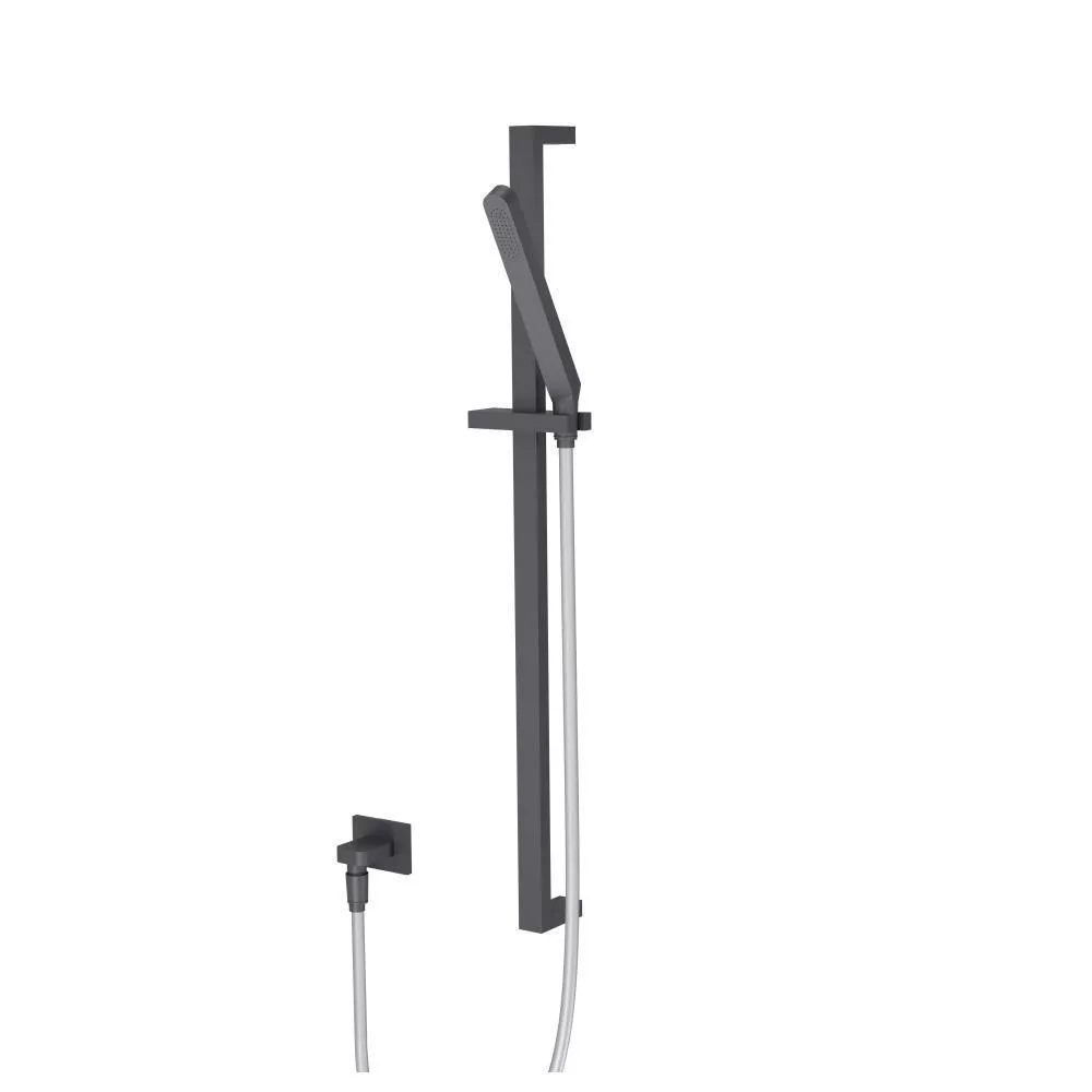 Dark Grey Hand Shower Set with Slide Bar and Elbow material
