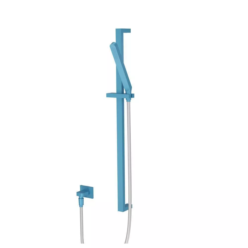 Sky Blue Hand Shower Set with Slide Bar and Elbow material