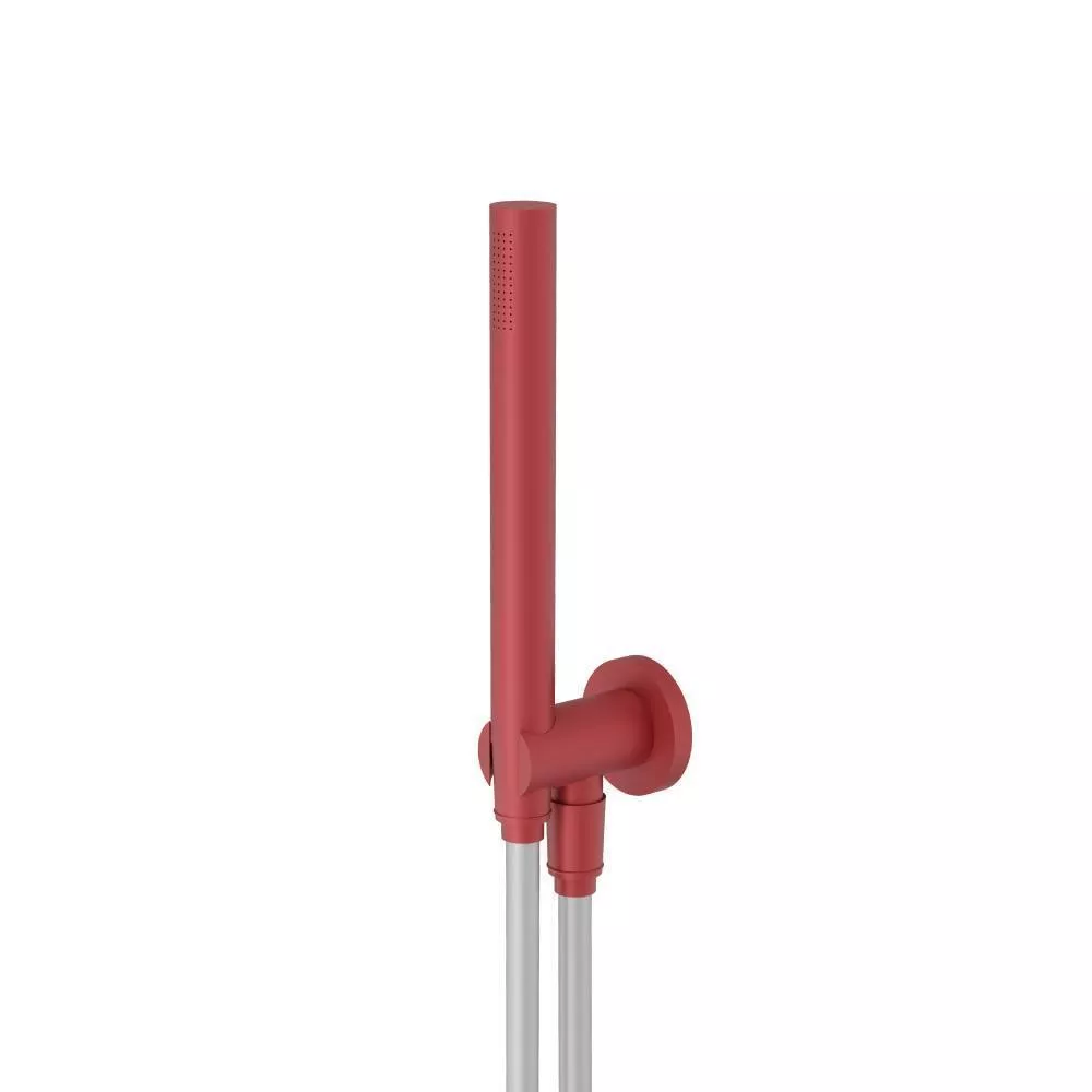 Deep Red Hand Shower Set with Holder and Elbow Combo material
