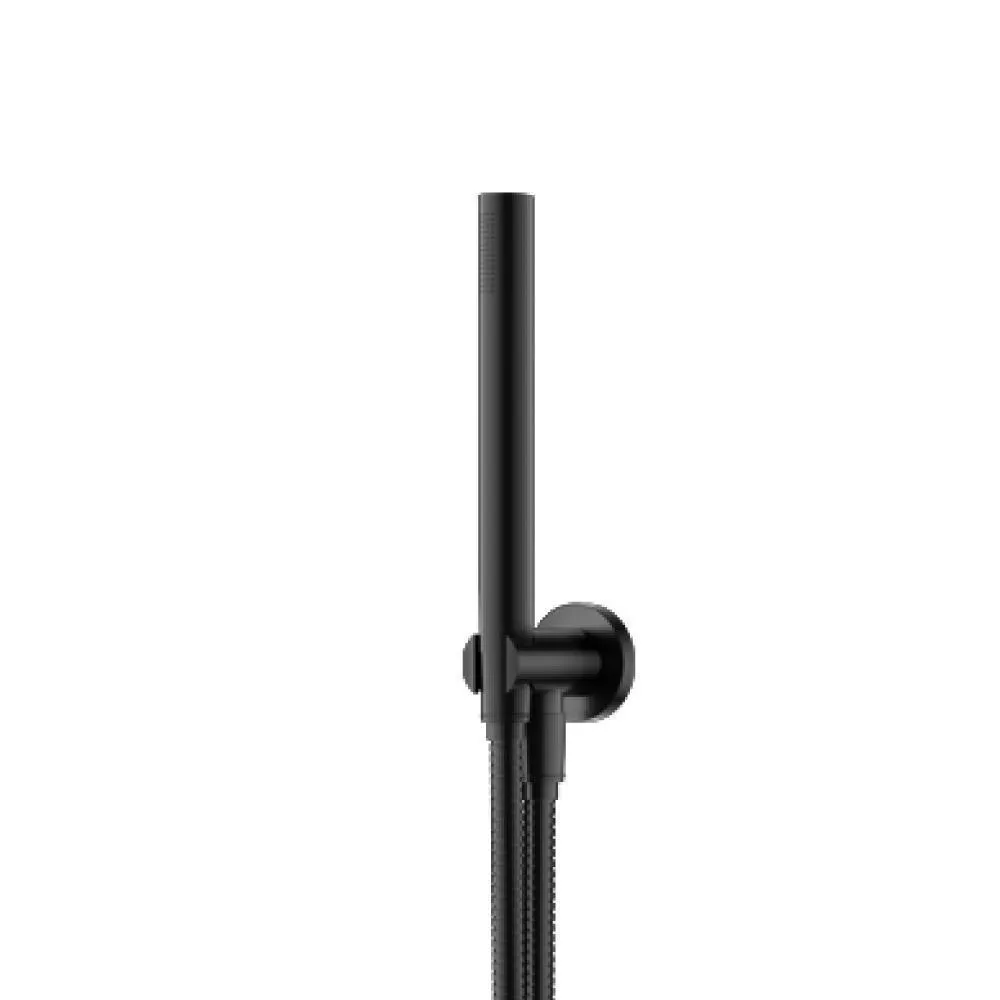 Matte Black Hand Shower Set with Holder and Elbow Combo material