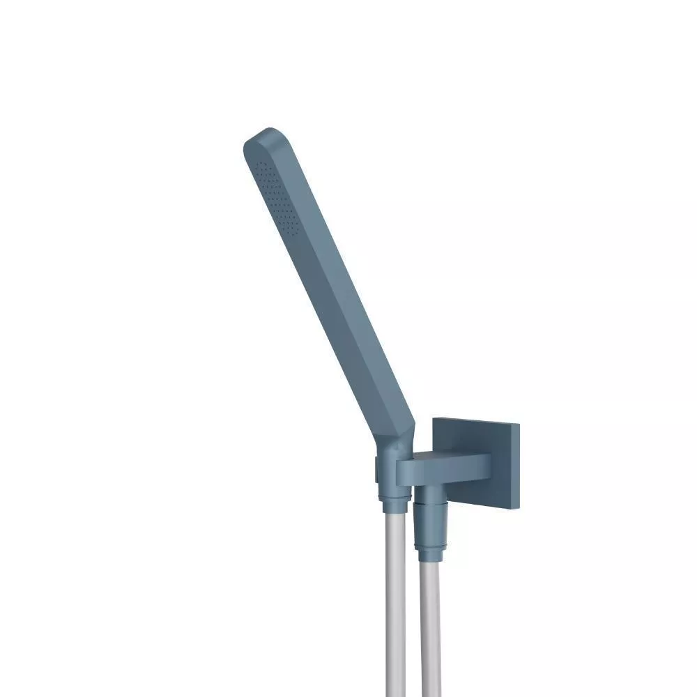 Blue Platinum Hand Shower Set with Holder and Elbow Combo material