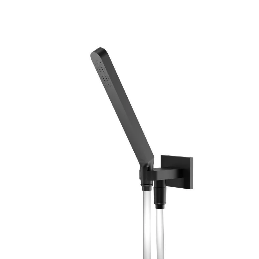 Gloss Black Hand Shower Set with Holder and Elbow Combo material
