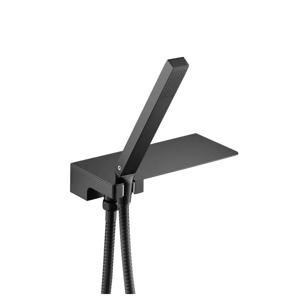 Matte Black Hand Shower Set With Wall Elbow, Holder and Hose material