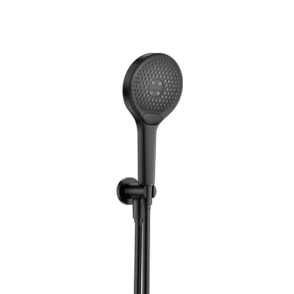 Matte Black Hand Shower Set with Holder and Elbow Combo material