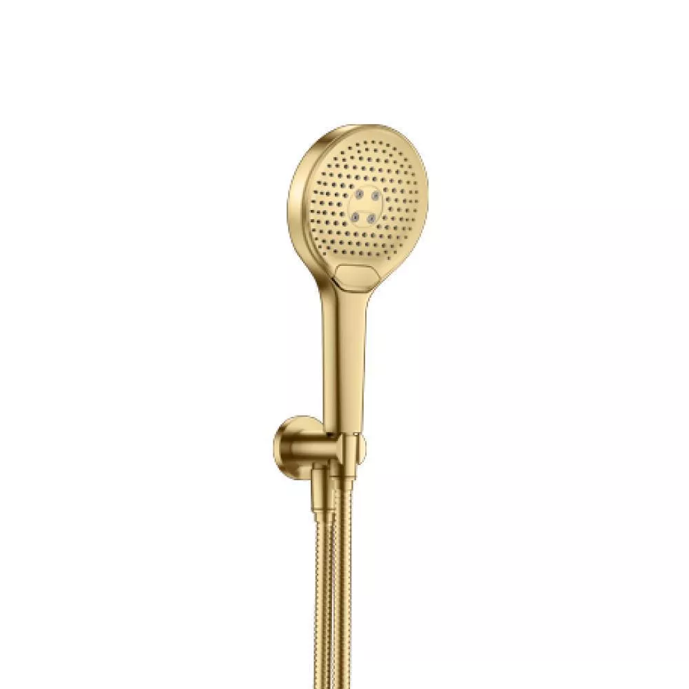 Satin Brass PVD Hand Shower Set with Holder and Elbow Combo material