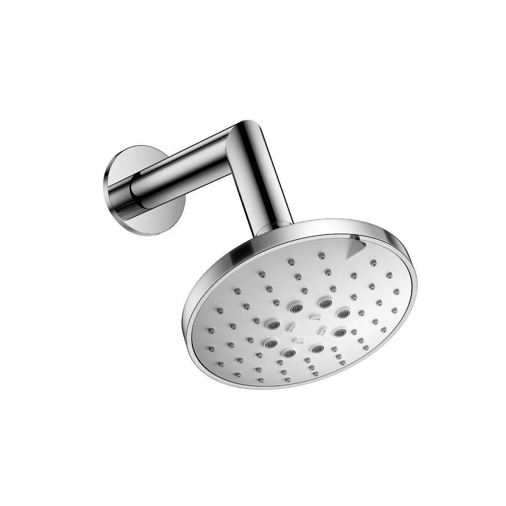 Chrome 5" Multi Function Showerhead with 7" Arm material