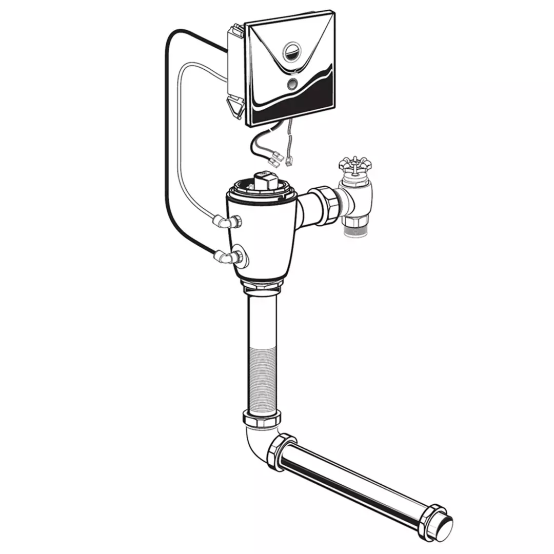 Ultima Selectronic Concealed Toilet Flush Valve, Base Model, Piston-Type, 1.28 gpf/4.8 Lpf material