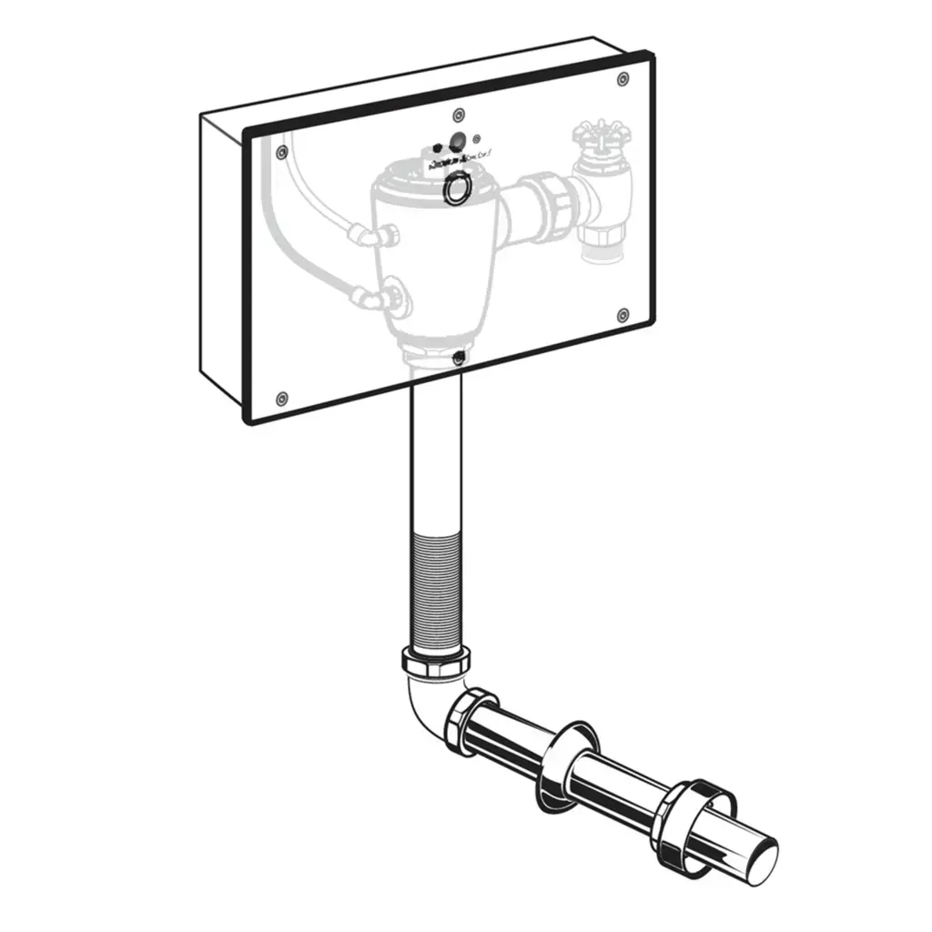 Ultima Selectronic Concealed Toilet Flush Valve with Wall Box, Base Model, Piston-Type, 1.1 gpf/4.2 Lpf material