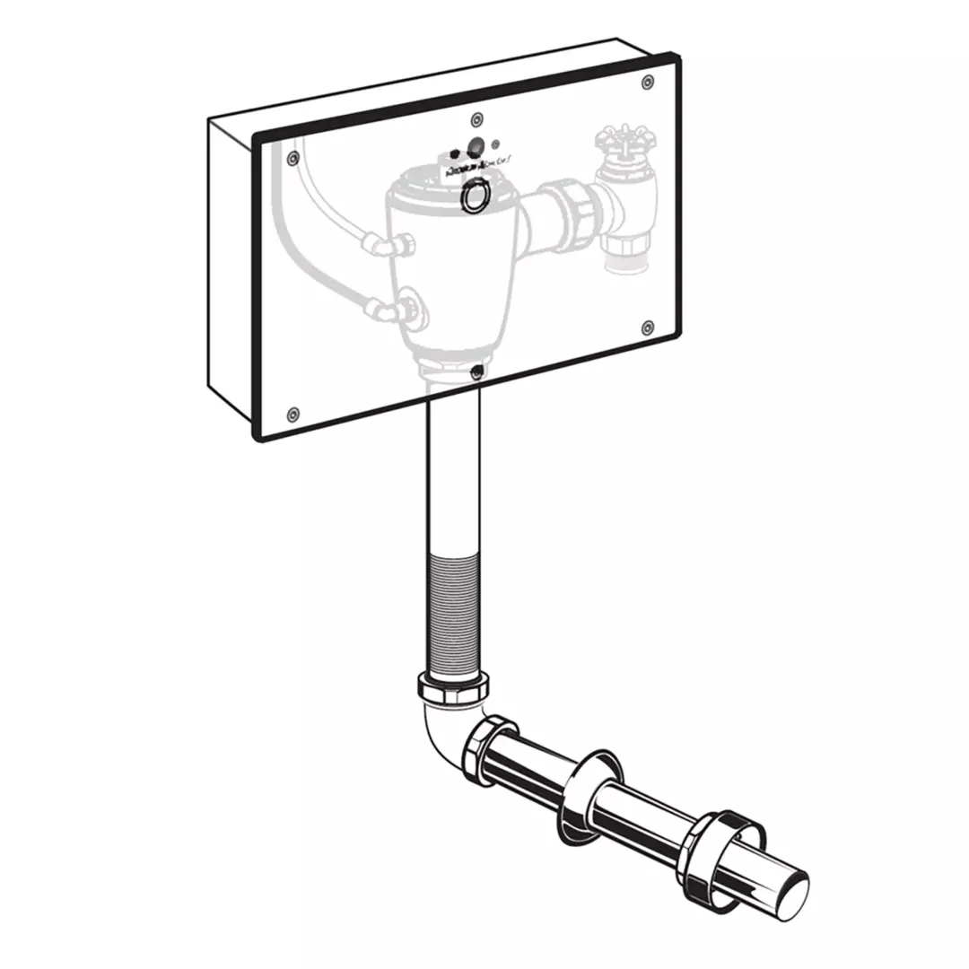Ultima Selectronic Concealed Toilet Flush Valve with Wall Box, Base Model, Piston-Type, 1.28 gpf/4.8 Lpf material