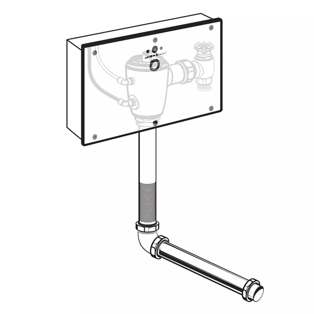 Ultima Selectronic Concealed Toilet Flush Valve with Wall Box, Base Model, Piston-Type, 1.28 gpf/4.8 Lpf material
