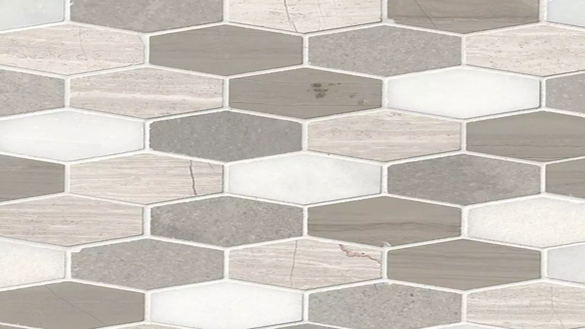 Bellagio Blend Elongated Hexagon Honed material
