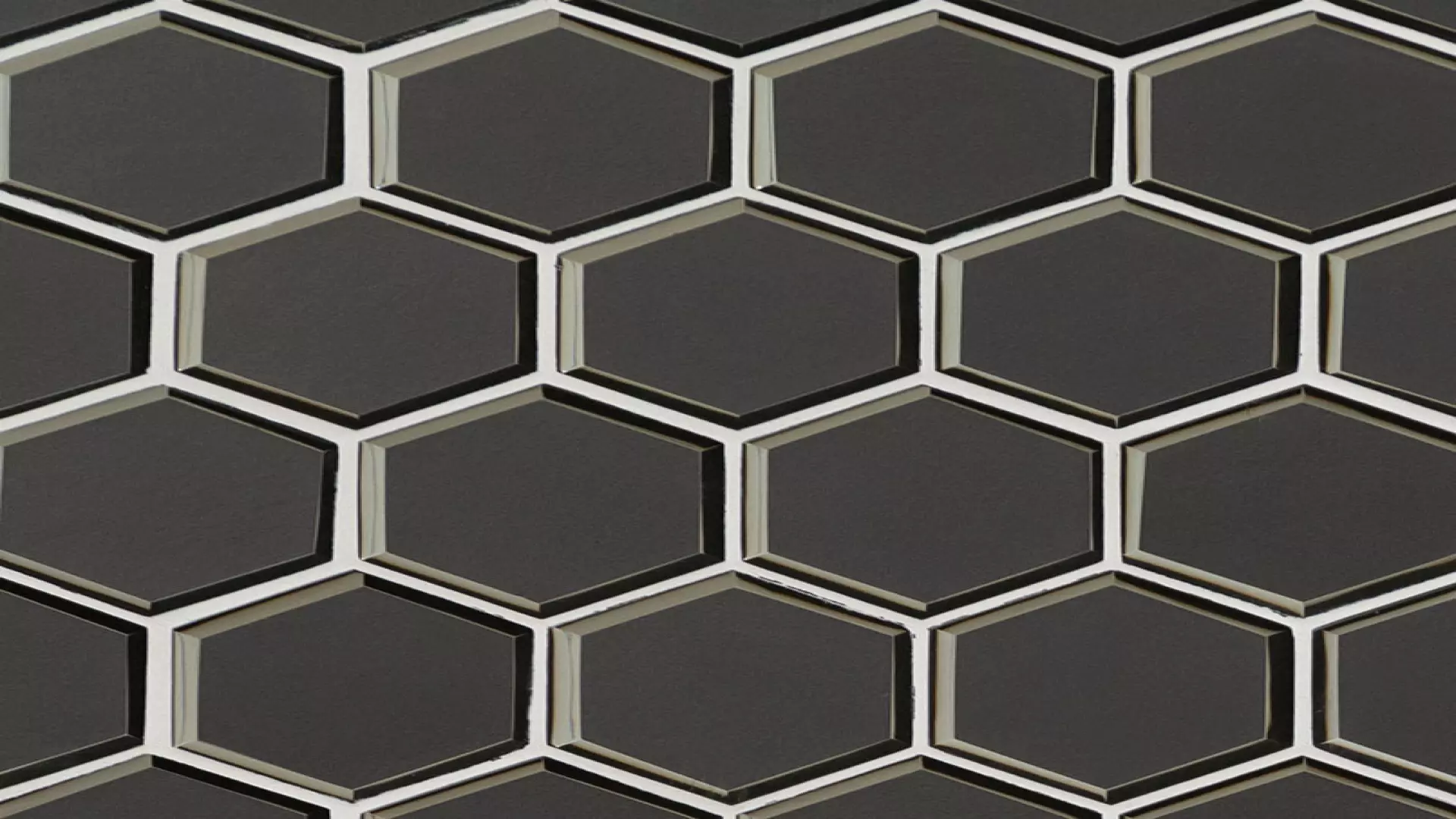 Metallic Gray Beveled 3" Hexagon material