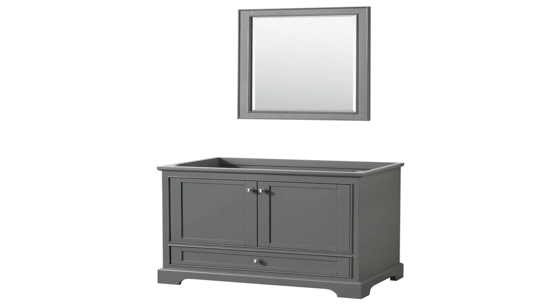 Deborah 36 Inch Single Bathroom Vanity in Dark Gray, No Countertop, No Sink, and 24 Inch Mirror material