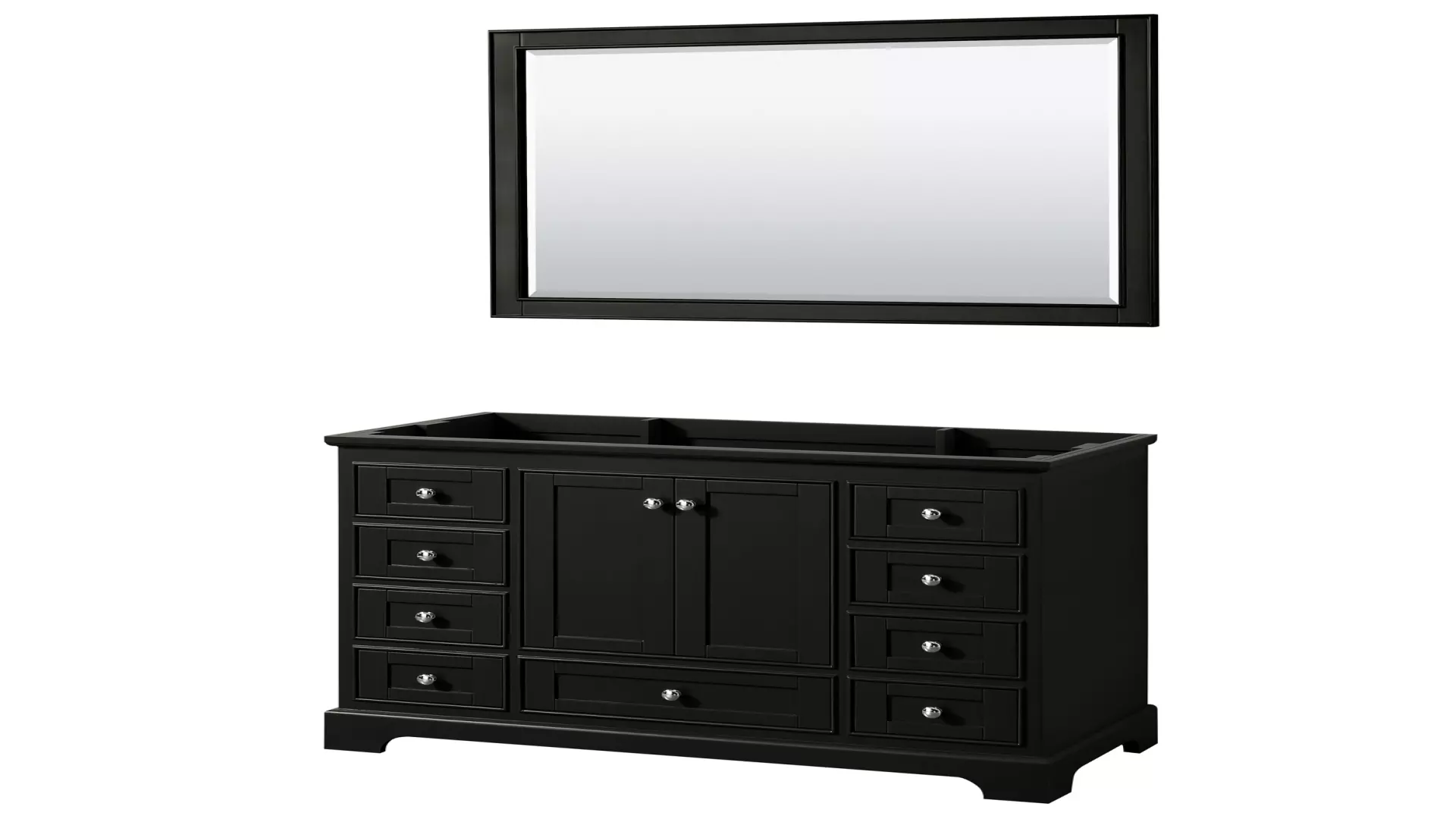 Deborah 48 Inch Single Bathroom Vanity in Dark Espresso, No Countertop, No Sink, and 46 Inch Mirror material